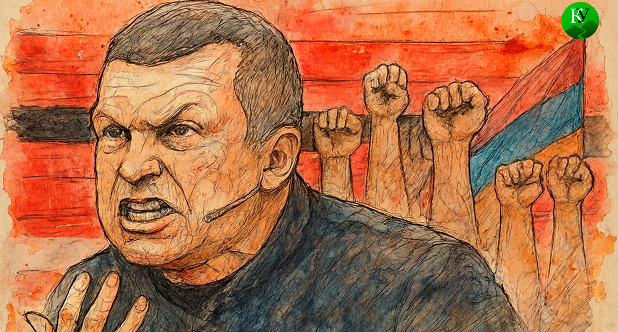 Соловьев. Иллюстрация создана «Кавказским узлом» с помощью ИИ в программе Copilot