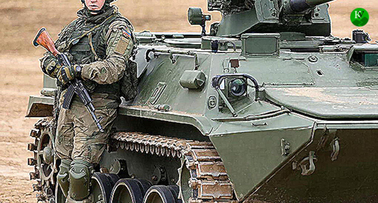 Военнослужащий. Иллюстрация создана "Кавказским узлом" при помощи ИИ в программе Copilot