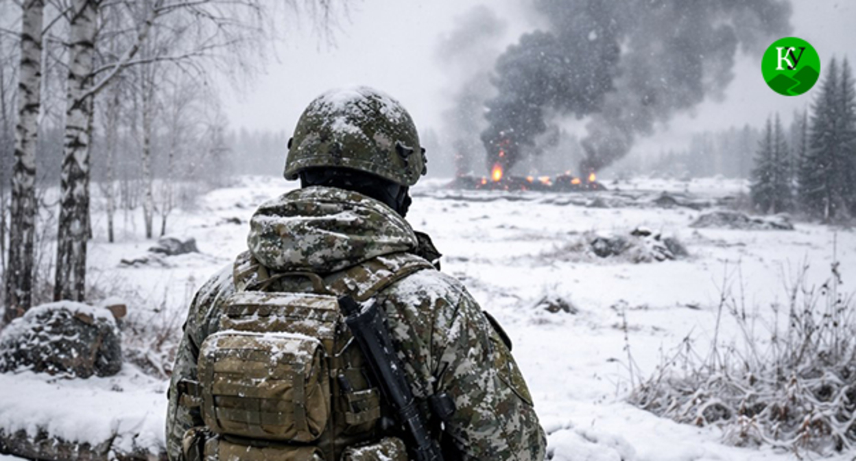 Военнослужащий. Иллюстрация создана "Кавказским узлом" при помощи ИИ в программе Copilot