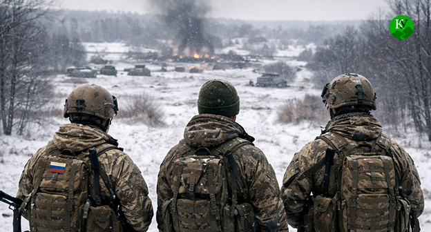 Военнослужащие. Иллюстрация создана "Кавказским узлом" при помощи ИИ в программе Copilot