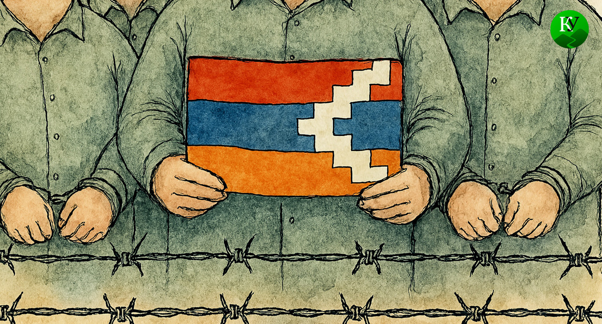 Пленные карабахские лидеры. Иллюстрация создана «Кавказским узлом» с помощью ИИ в программе Copilot