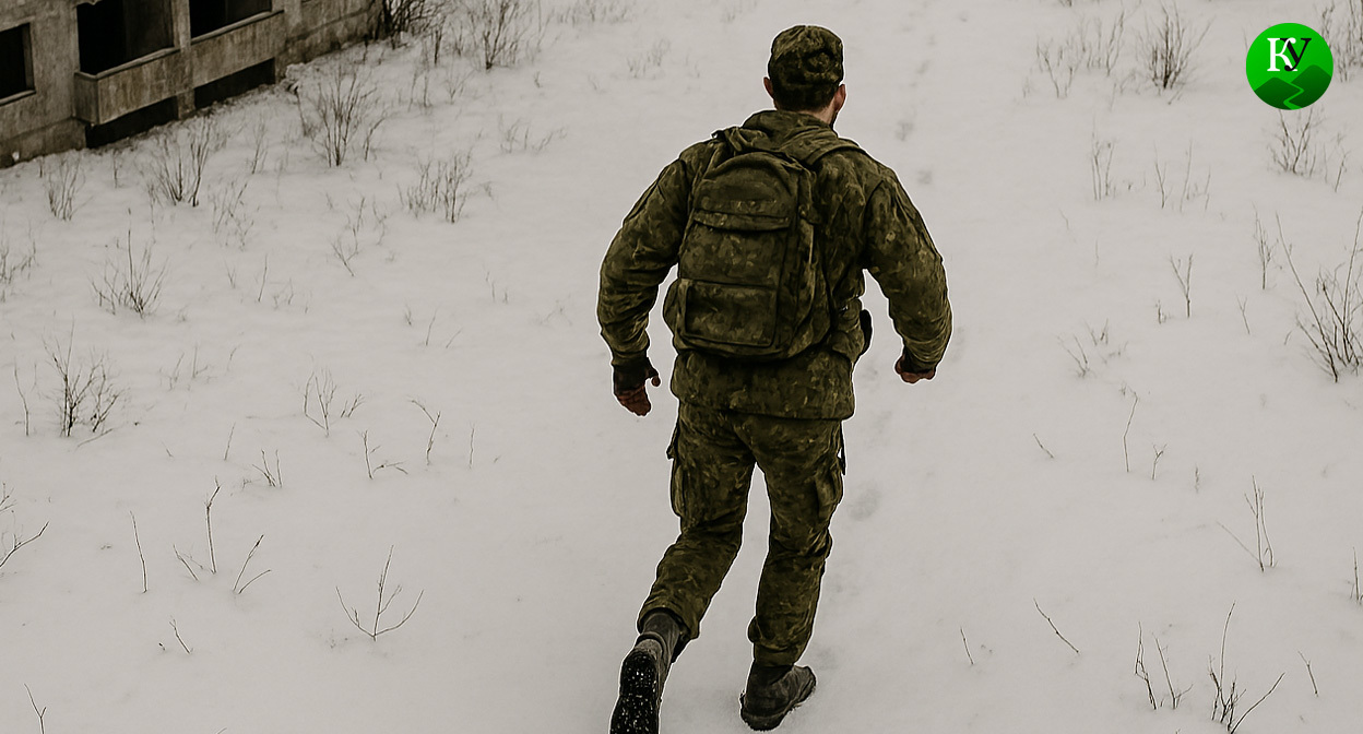 Военный на СВО. Иллюстрация создана «Кавказским узлом» с помощью ИИ в программе Copilot