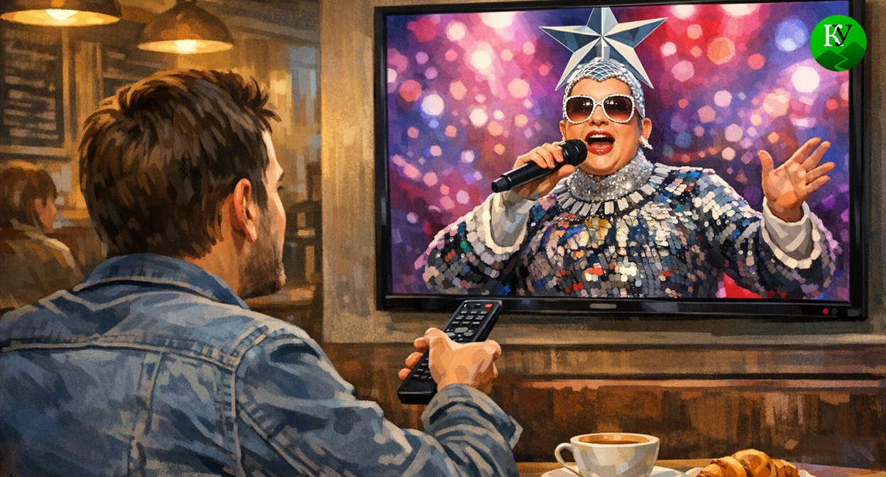 Мужчина в кафе включает песню. Иллюстрация создана «Кавказским узлом» с помощью ИИ в программе Copilot Мужчина в кафе включает песню. Иллюстрация создана «Кавказским узлом» с помощью ИИ в программе Copilot