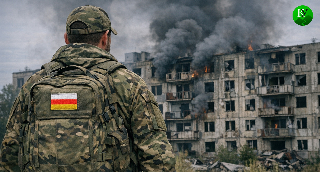 Военный на СВО. Иллюстрация создана «Кавказским узлом» с помощью ИИ в программе Copilot