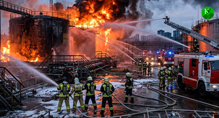 Тушение пожара. Иллюстрация создана "Кавказским узлом" при помощи ИИ в программе Copilot