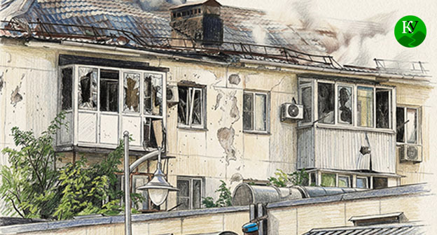 Разрушенный дом. Иллюстрация создана "Кавказским узлом" при помощи ИИ в программе Copilot