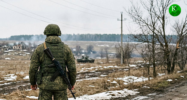 Военнослужащий. Иллюстрация создана "Кавказским узлом" при помощи ИИ в программе Copilot