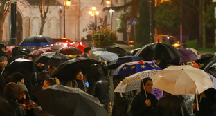 Стоп-кадр: "Проевропейские протесты в Тбилиси 483-й день подряд. Фото: MO SE / Facebook