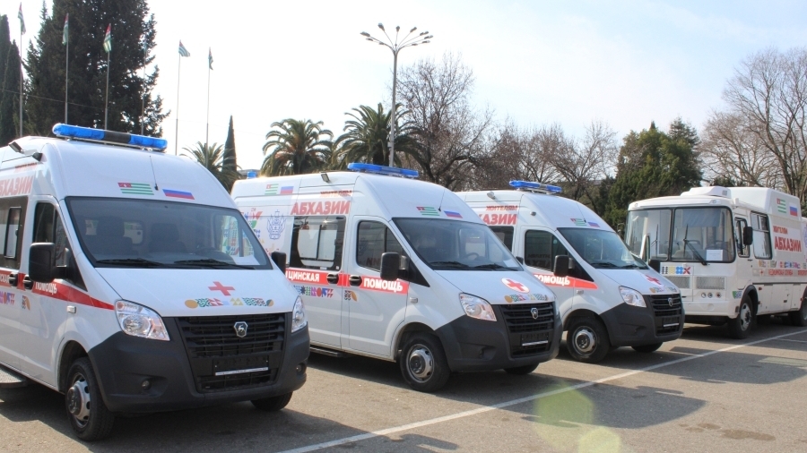 Машины скорой помощи в Абхазии. Фото: пресс-служба Минздрава Абхазии