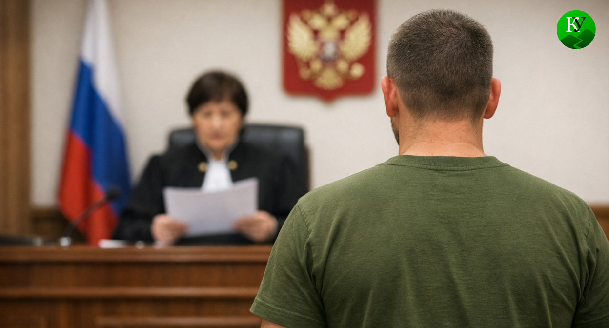 Мужчина в суде. Иллюстрация создана «Кавказским узлом» с помощью ИИ в программе Copilot