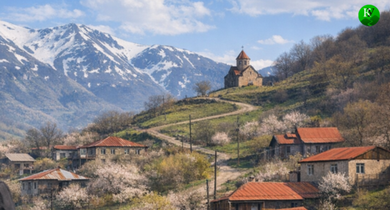 Деревня в Армении. Изображение создано "Кавказским узлом" при помощи ИИ в программе Copilot.