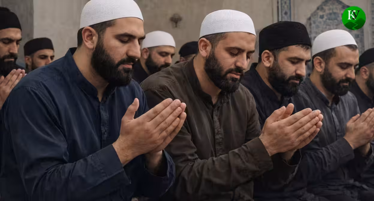 Верующие во время молитвы. Иллюстрация создана "Кавказским узлом" при помощи ИИ в программе Copilot Верующие во время молитвы. Иллюстрация создана "Кавказским узлом" при помощи ИИ в программе Copilot