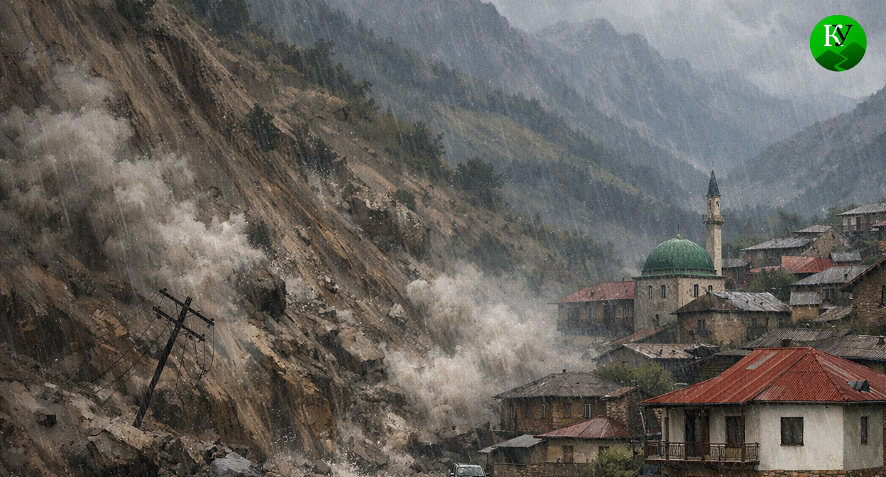Оползень в селе. Иллюстрация создана «Кавказским узлом» с помощью ИИ в программе Copilot Оползень в селе. Иллюстрация создана «Кавказским узлом» с помощью ИИ в программе Copilot