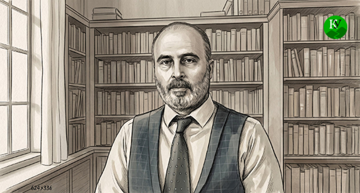 Вугар Мамедов. Фото: Иллюстрация создана "Кавказским узлом" при помощи ИИ в программе Copilot