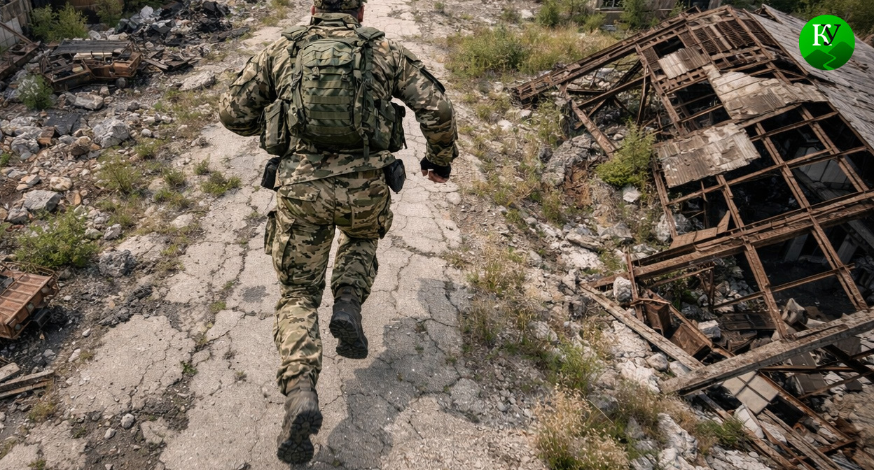 Военный на СВО. Иллюстрация создана «Кавказским узлом» с помощью ИИ в программе Copilot