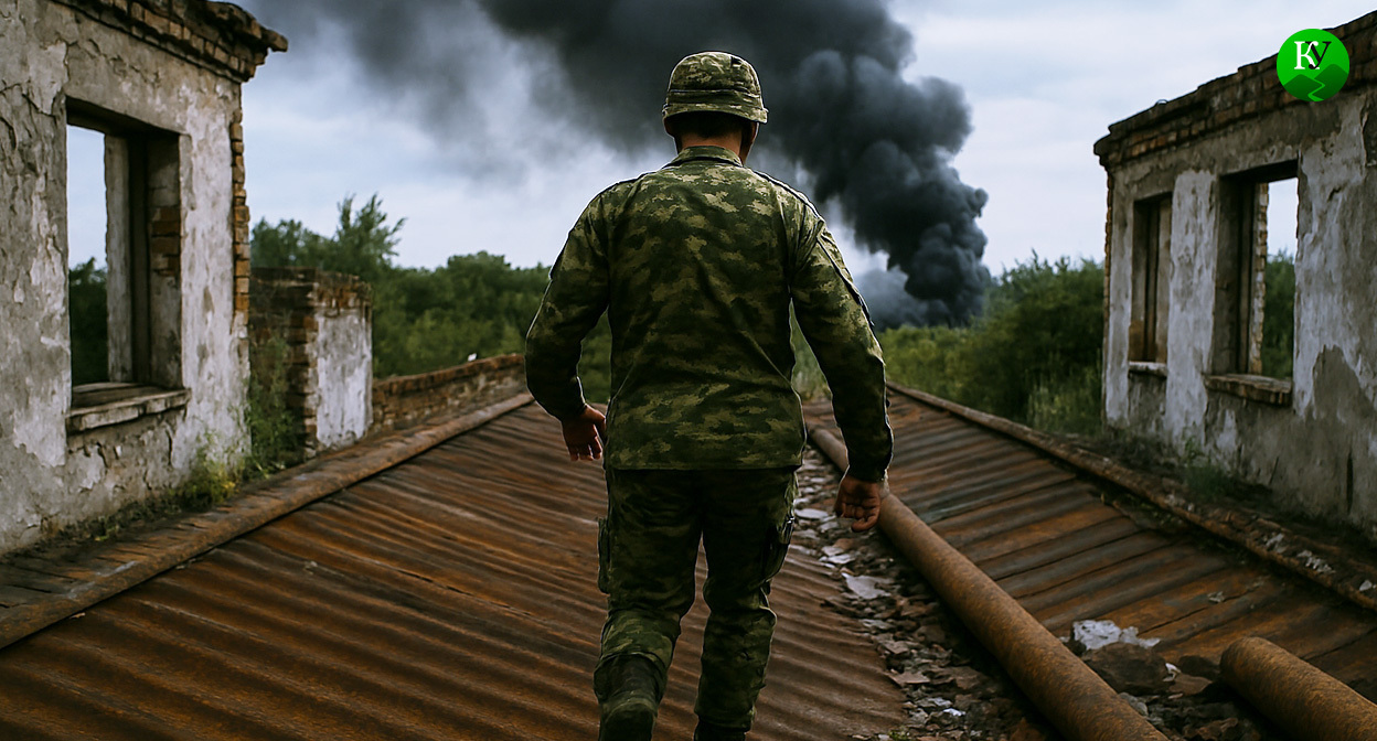 Военный на СВО. Иллюстрация создана «Кавказским узлом» с помощью ИИ в программе Copilot