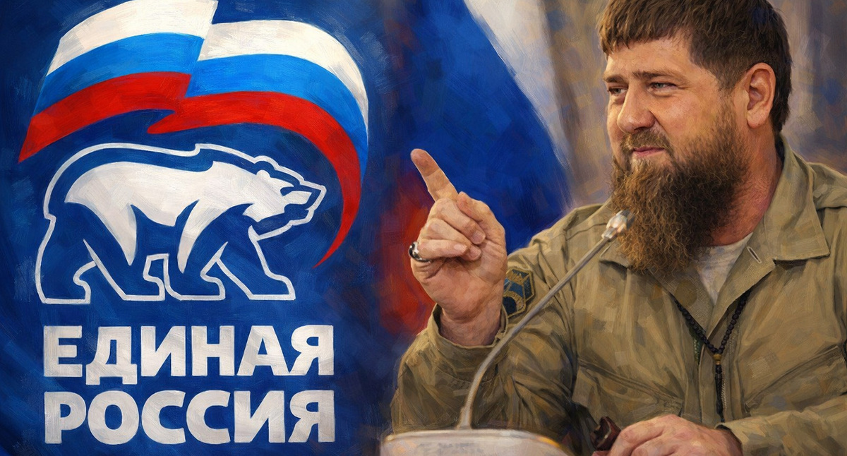Кадыров и “Единая Россия”. Иллюстрация создана «Кавказским узлом» с помощью ИИ в программе Copilot Кадыров и “Единая Россия”. Иллюстрация создана «Кавказским узлом» с помощью ИИ в программе Copilot