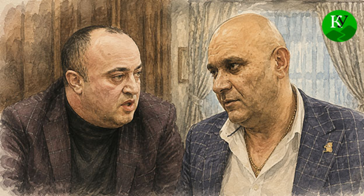 Артур Даллакян (слева) и Седрак Арустамян. Иллюстрация создана "Кавказским узлом" при помощи ИИ в программе Copilot Артур Даллакян (слева) и Седрак Арустамян. Иллюстрация создана "Кавказским узлом" при помощи ИИ в программе Copilot
