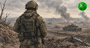 Военнослужащий. Иллюстрация создана "Кавказским узлом" при помощи ИИ в программе Copilot